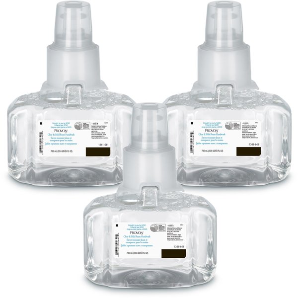 Provon 23.7 fl oz (700 mL) LTX-7 Clear & Mild Foam Handwash Refill 3 PK GOJ134103CT